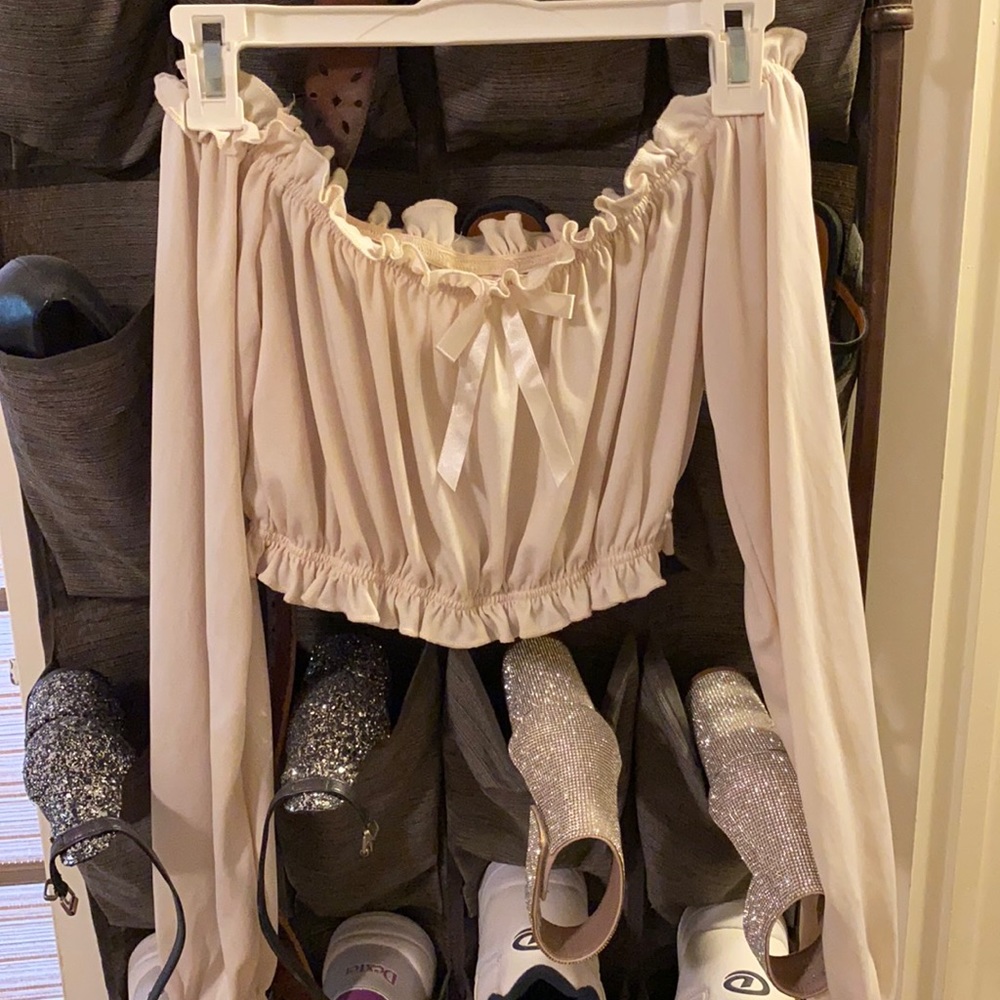 Vintage off shoulder crop top